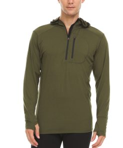 Men's Wool 1/4 Zip Merino Sun Hoodie - Microweight