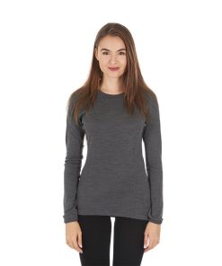 Midweight Women's Wool Crew Top -  100% Merino Wool