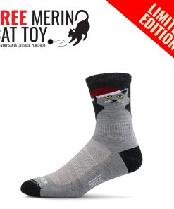 Santa Cat Socks - Micro Cushion Mini Crew