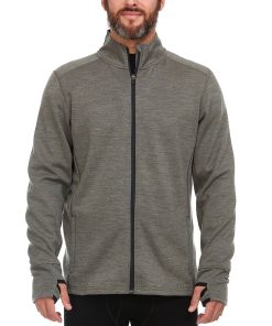 Heavyweight Men's Wool Full Zip Sweater - 100% Merino Wool